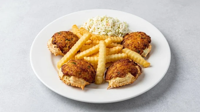 Fried flounder plate